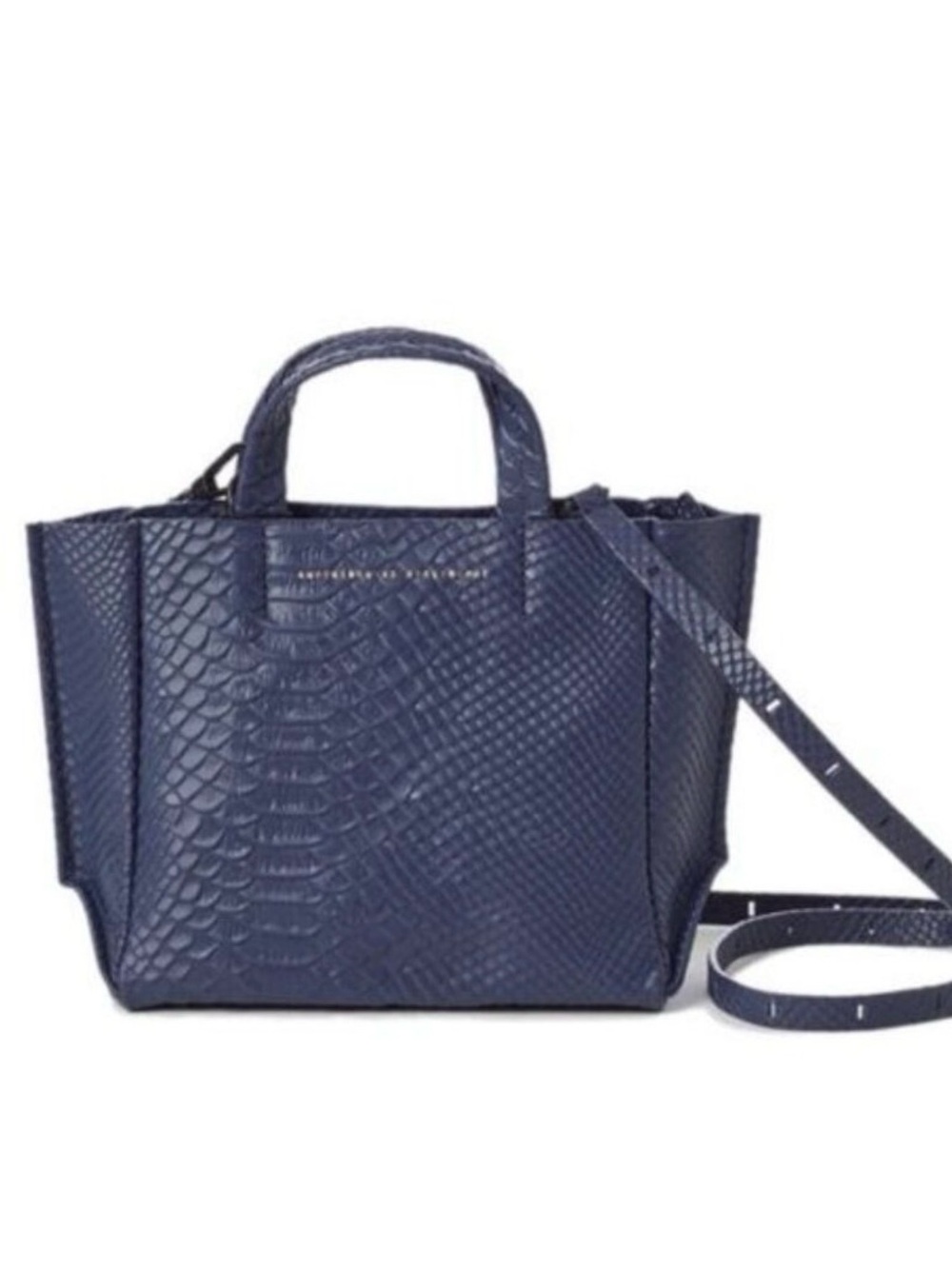NEW NWT Ampersand as Apostrophe Navy blue micro tote crosbody genuine leather